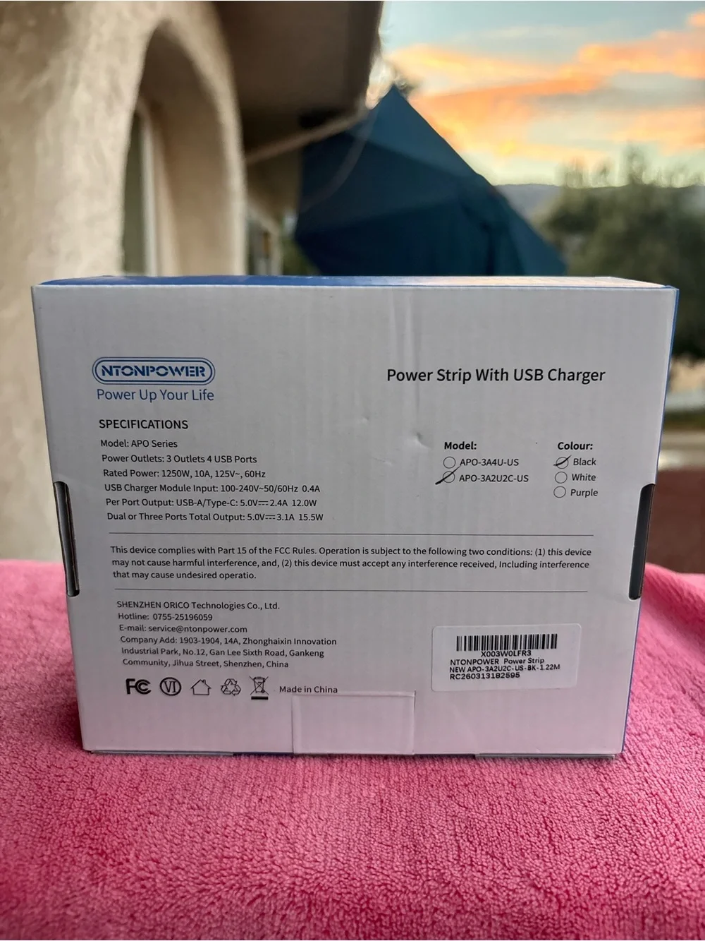 NTONPOWER Cruise Approved Travel Power Strip 3 Outlets 4 USB-C/A Black